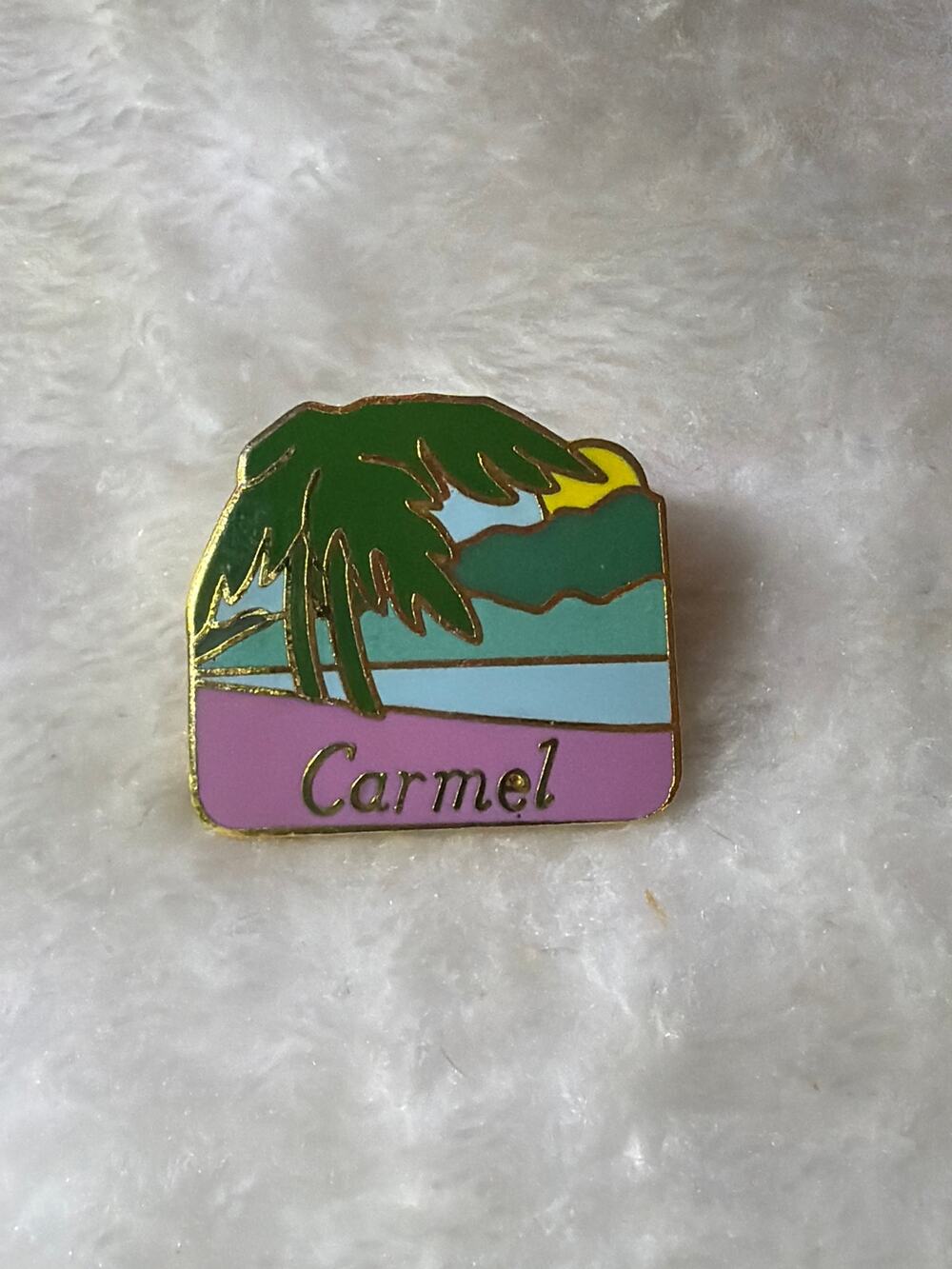Vintage Carmel California Scenic Enamel Souvenir Pin Brooch Pinnacle Designs